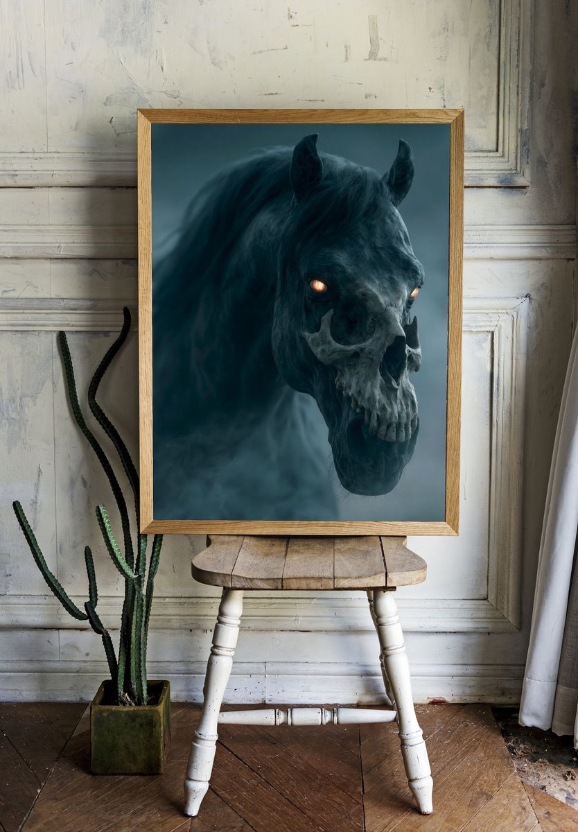 Ghost Horse Skull Poster. room preview
