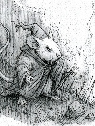 Mouse Sketch Illustration Poster.