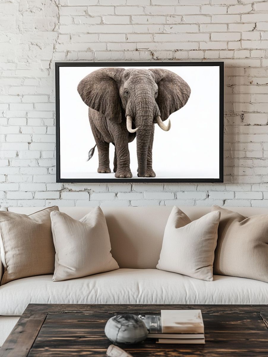 African Elephant Portrait Poster. room preview