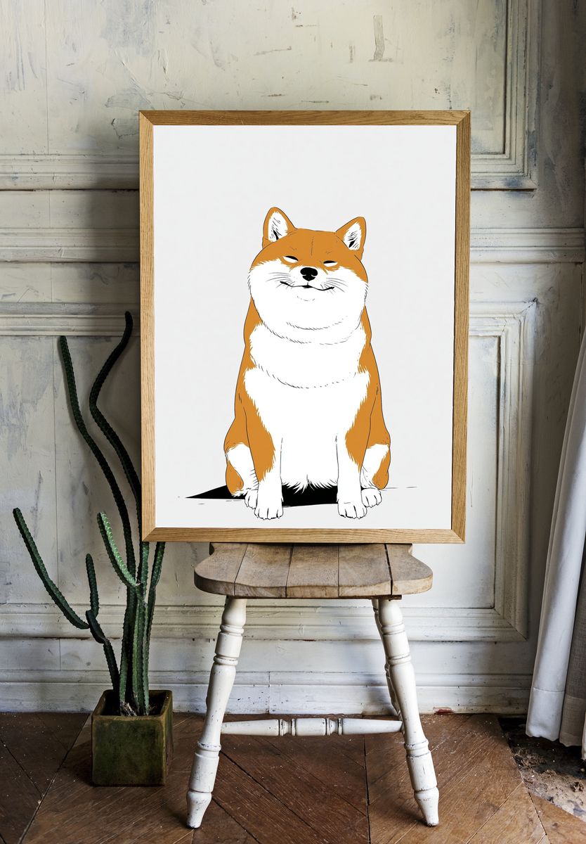 Shiba Inu Minimalist Poster. room preview