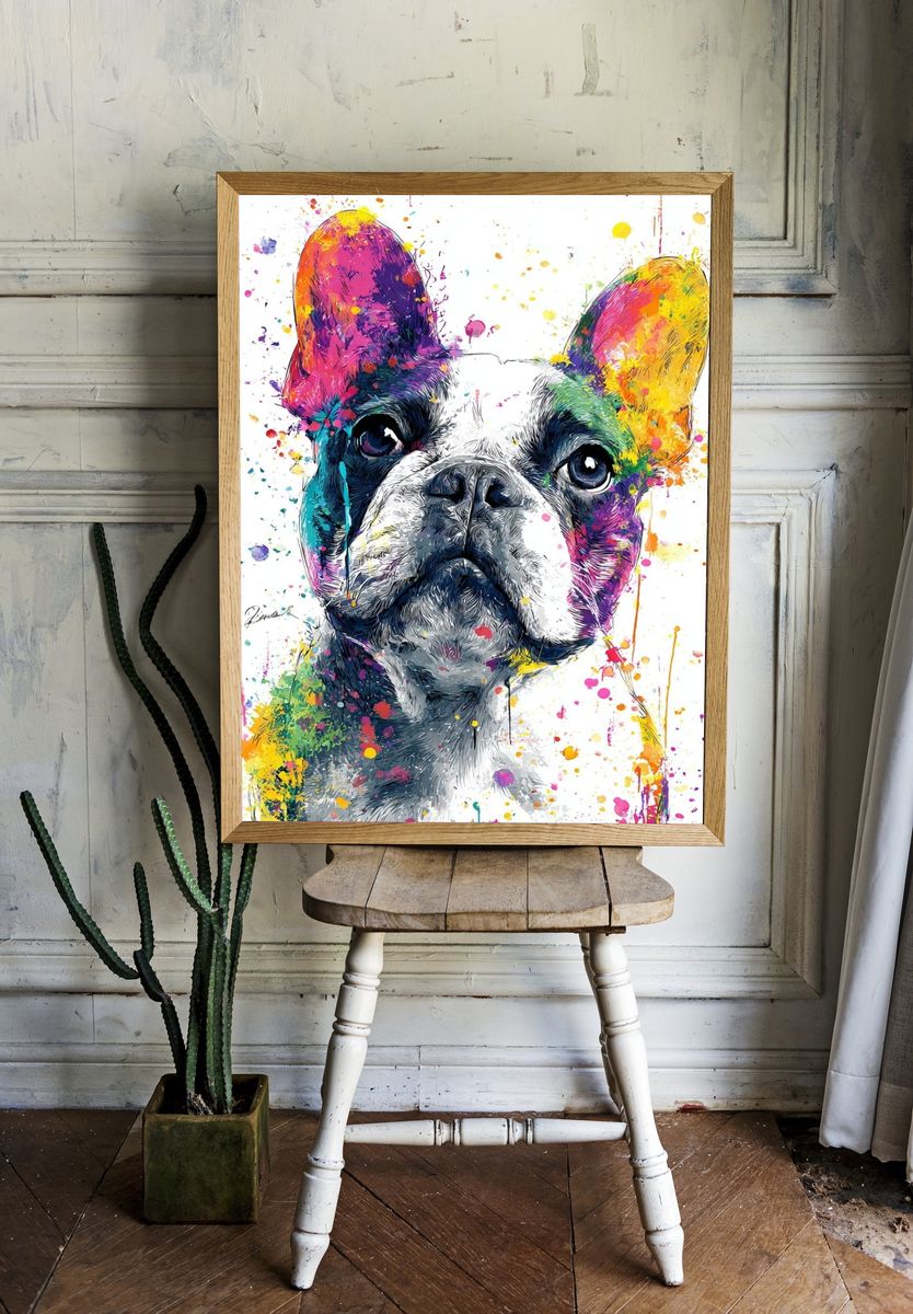 French Bulldog Pop Art Poster. room preview