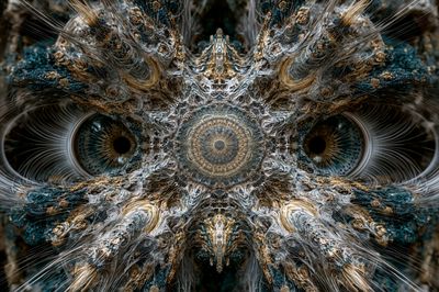 Fractal Owl Eyes Abstract Poster.