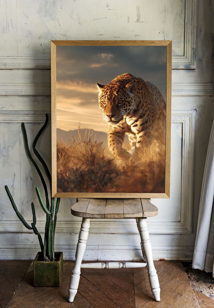 Leopard at Sunset Photography Poster. room preview