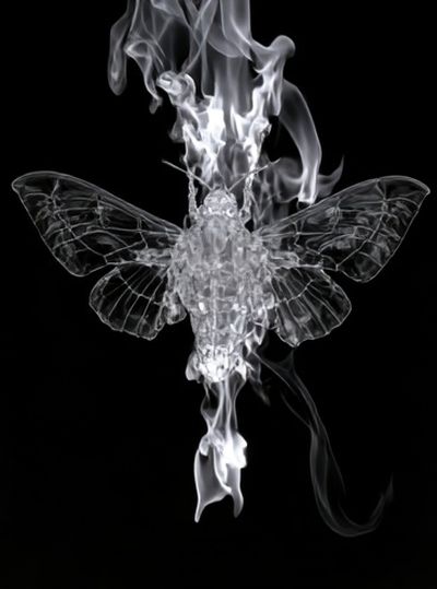 Burning Moth Black-White Poster.
