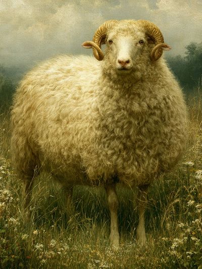 Ram in Meadow Photography Poster.