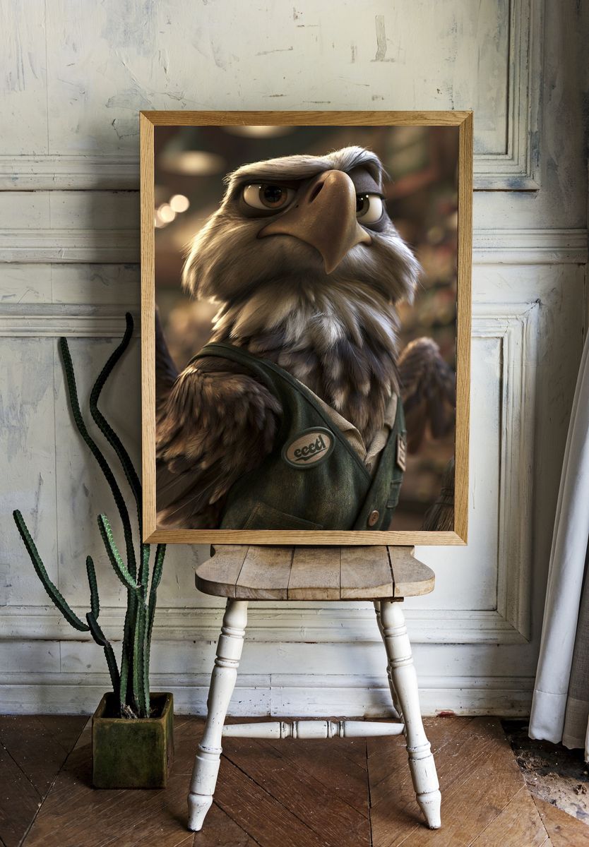 Determined Eagle Portrait Poster. room preview