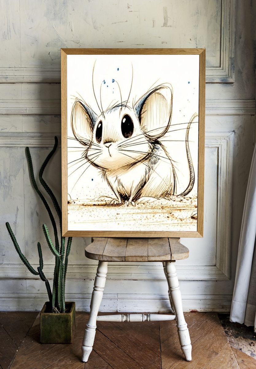 Cute Mouse Sketch Poster. room preview