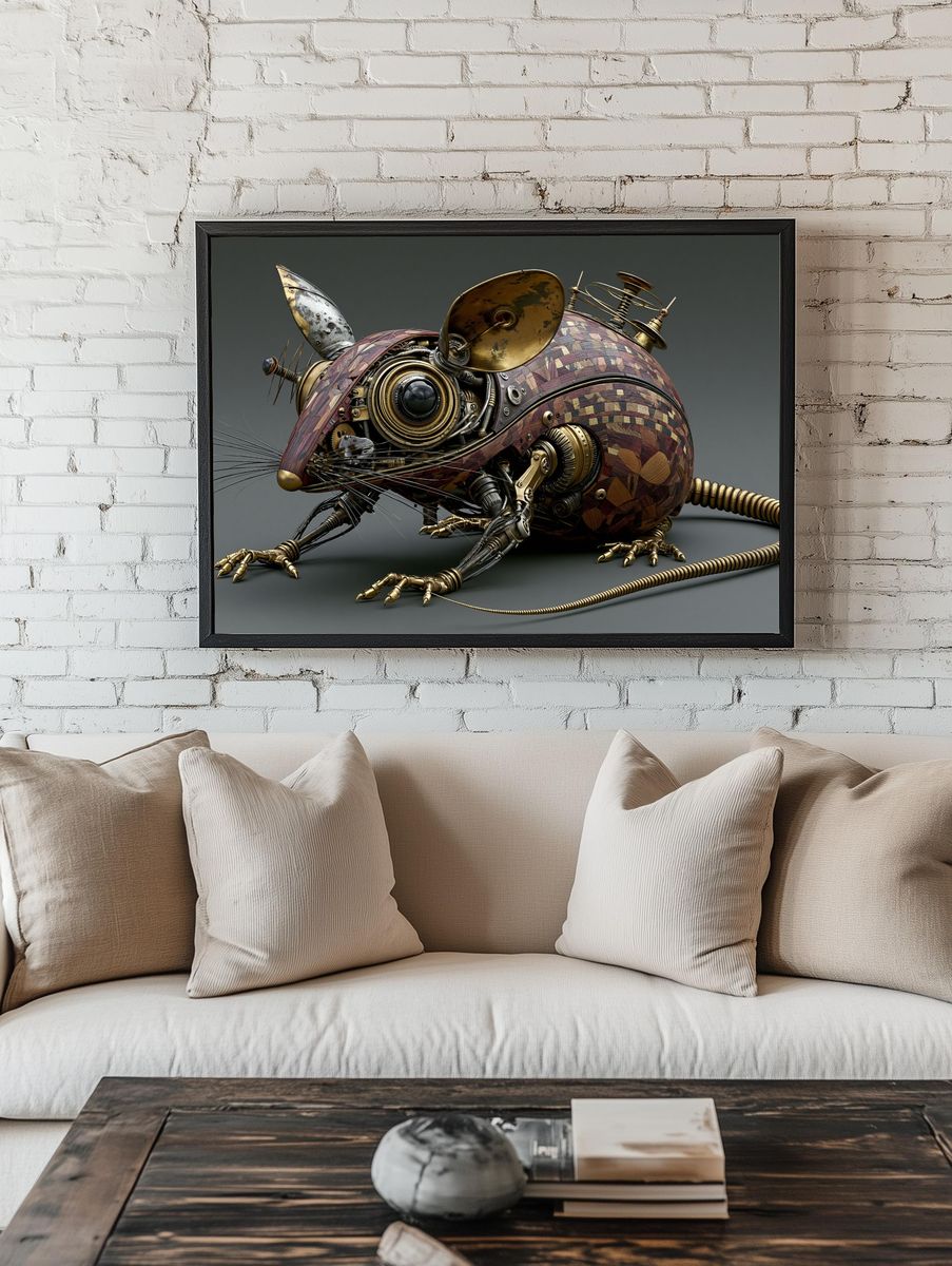 Steampunk Mechanical Mouse Poster. room preview