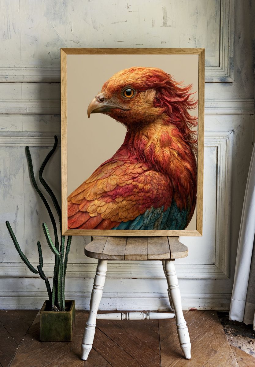 Colorful Bird Portrait Poster. room preview