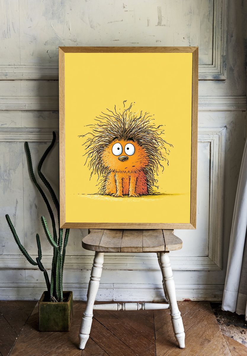 Cute Hedgehog Cartoon Poster. room preview