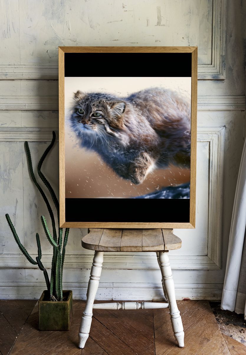 Wild Cat Motion Photography Poster. room preview