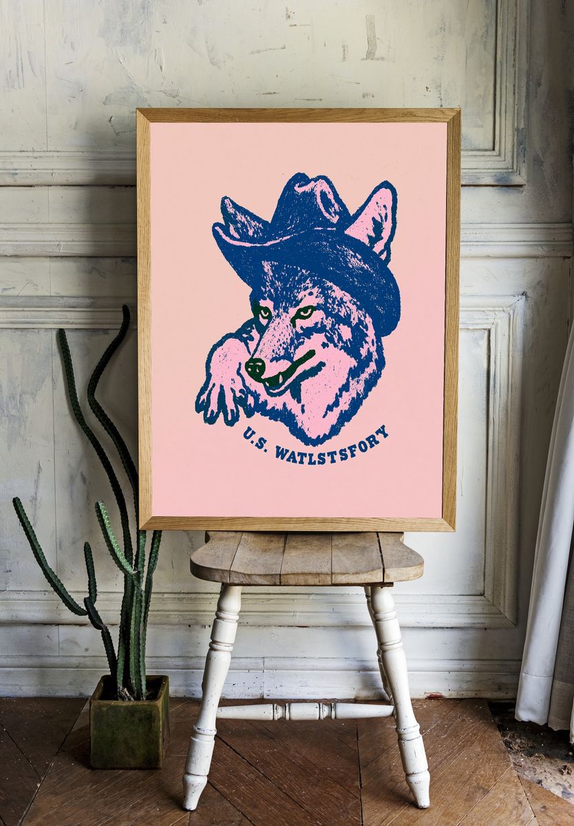 U.S. WATLSTSFORY Wolf Pop-Art Poster. room preview