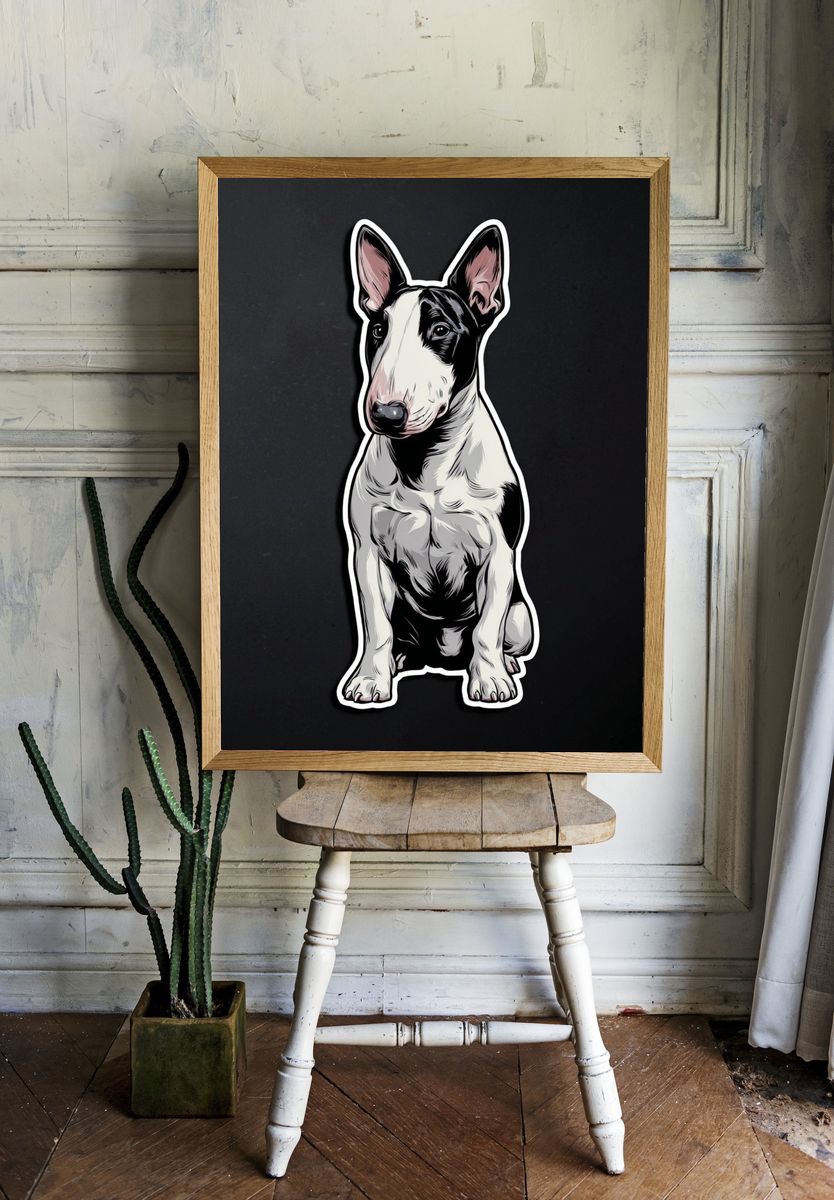 Bull Terrier Illustration Poster. room preview