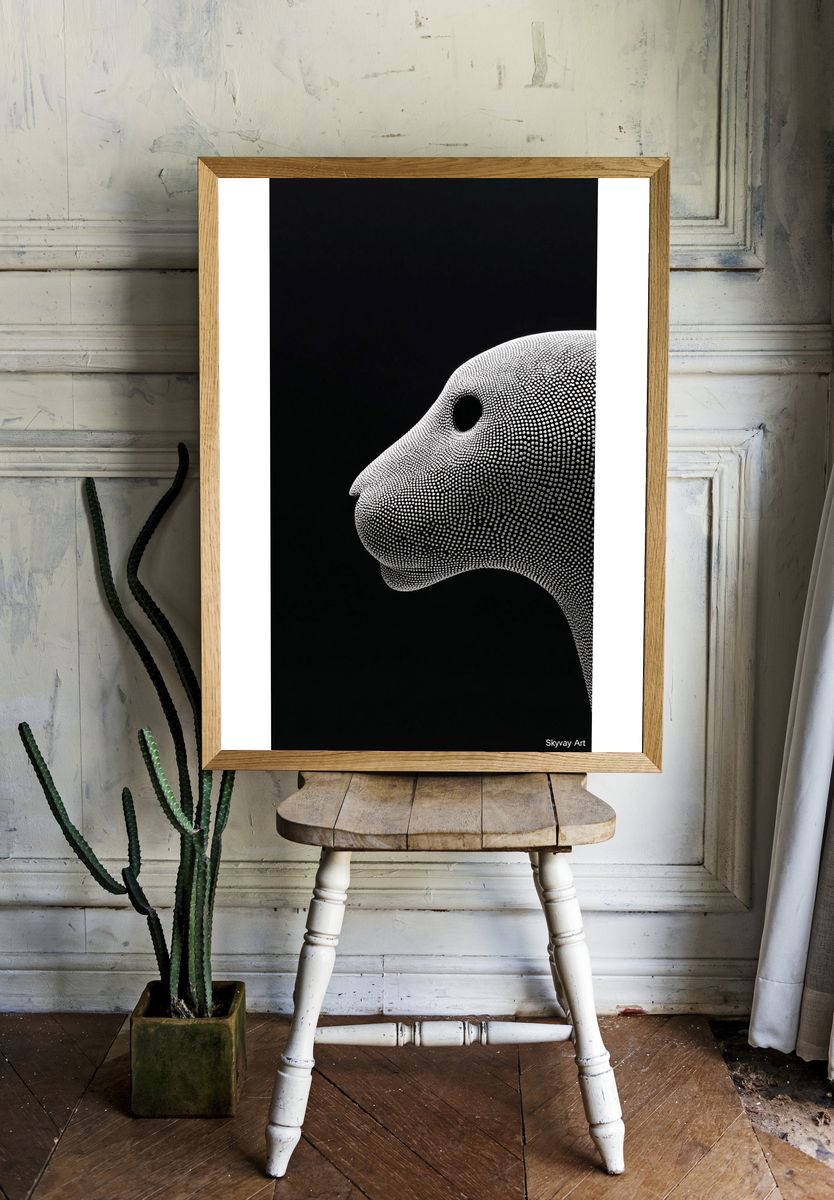 Abstract Dotted Animal Profile Poster. room preview