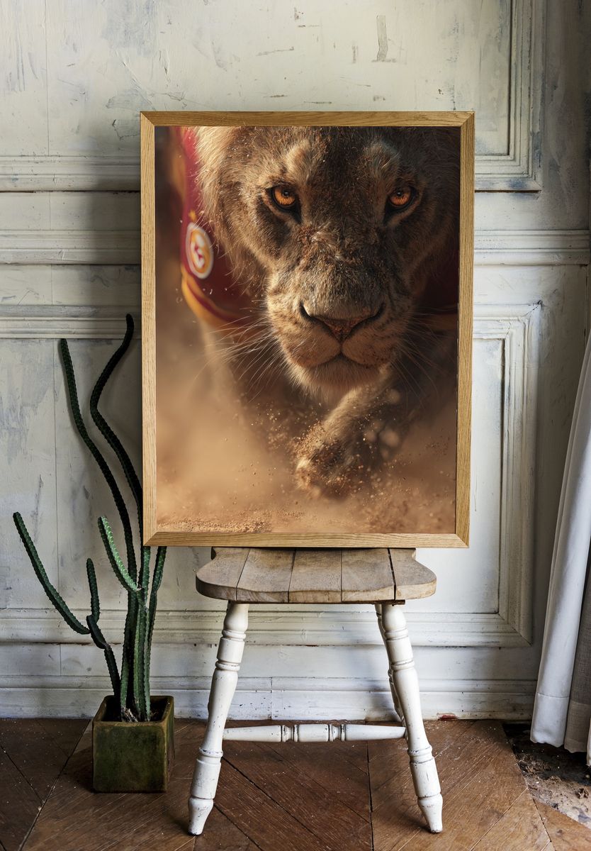 Lion Close-Up Photography Poster. room preview