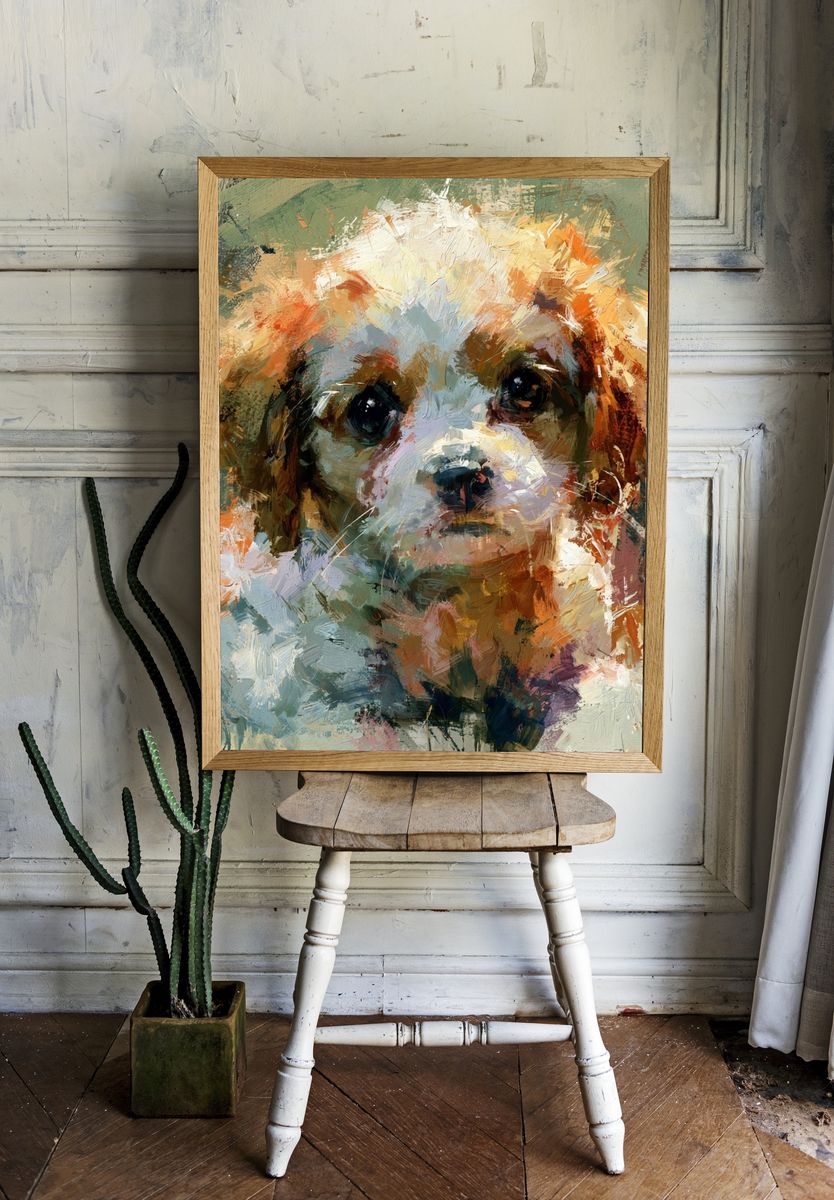 Cavalier King Charles Spaniel Portrait Poster. room preview