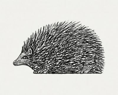 Hedgehog (ca. 1891–1941) drawing high.