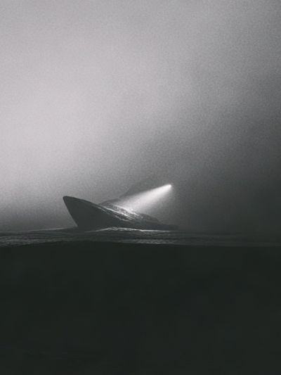 Misty Whale Surfacing Poster.