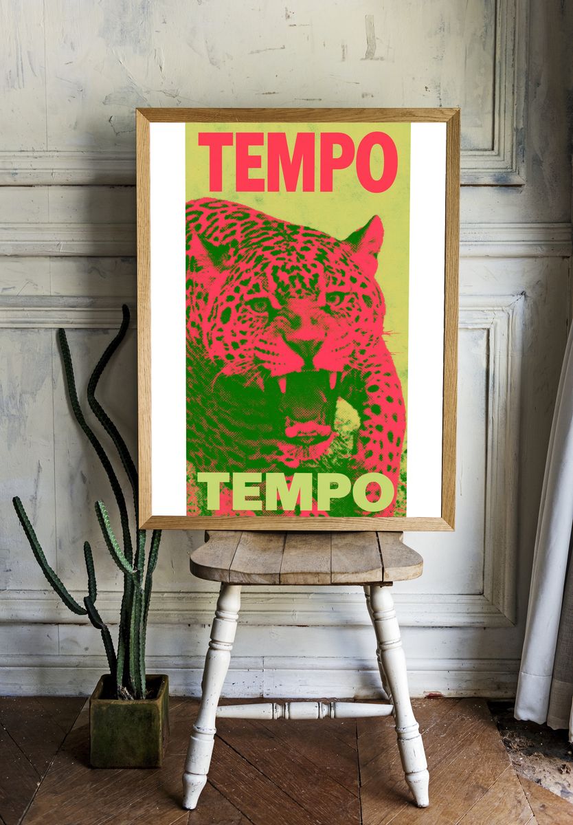 Leopard Tempo Typography Poster. room preview