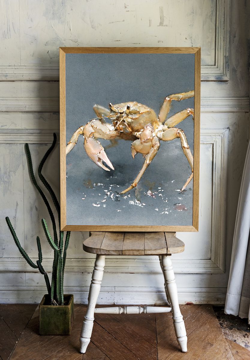 Crab Watercolor Poster. room preview