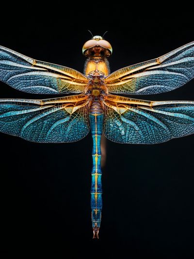 Blue Dragonfly Macro Photography Poster.
