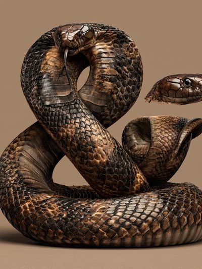 Coiled Cobra Illustration Poster.