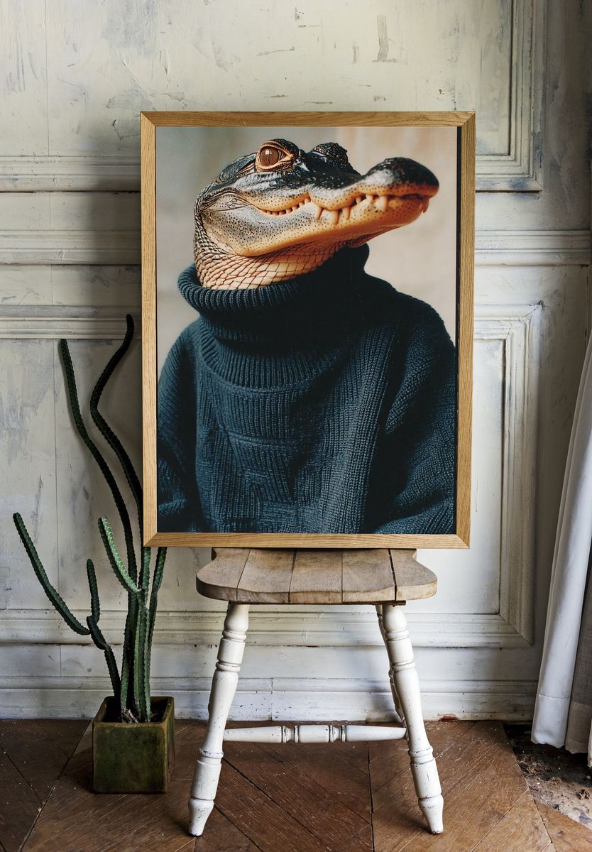 Alligator Portrait Photography Poster. room preview