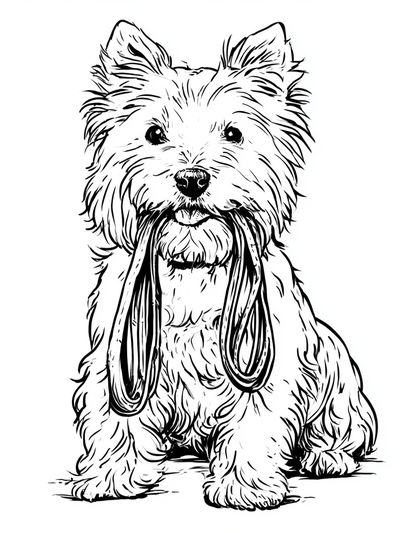 Westie Line Art Poster.