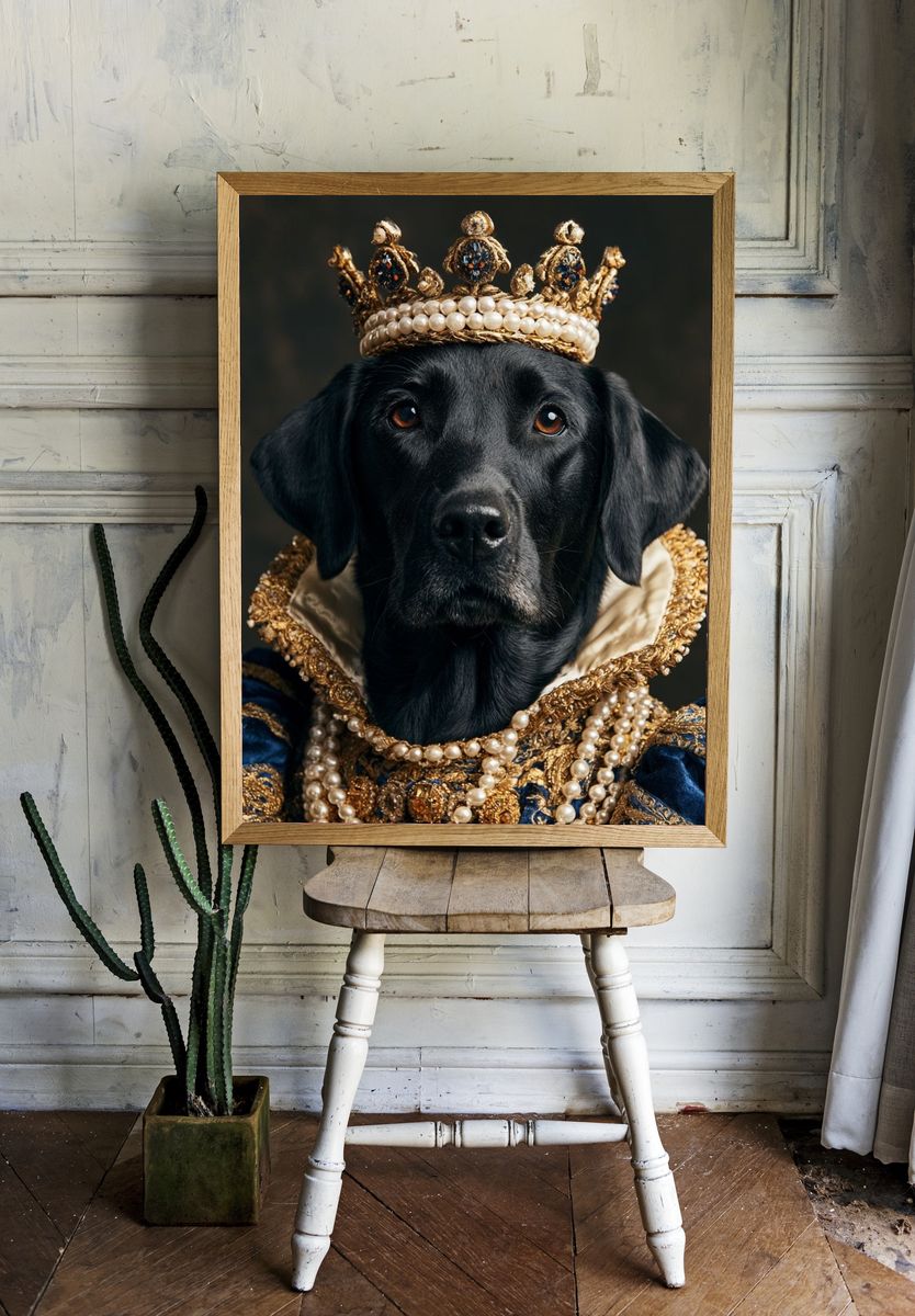 Black Labrador Royal Portrait Poster. room preview