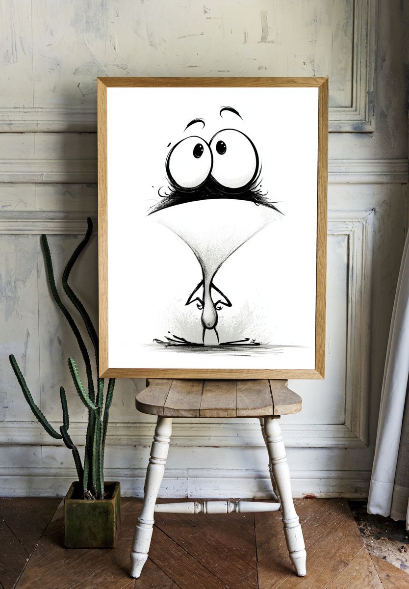 Funny Bird Cartoon Poster. room preview