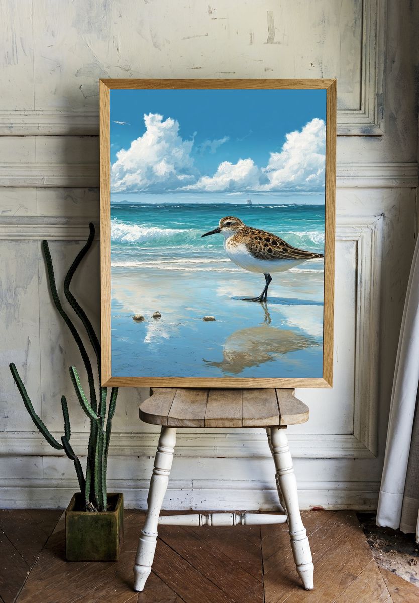 Shorebird at the Seaside Illustration Poster. room preview