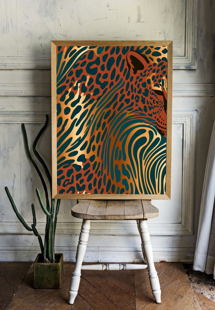 Leopard Pattern Abstract Poster. room preview