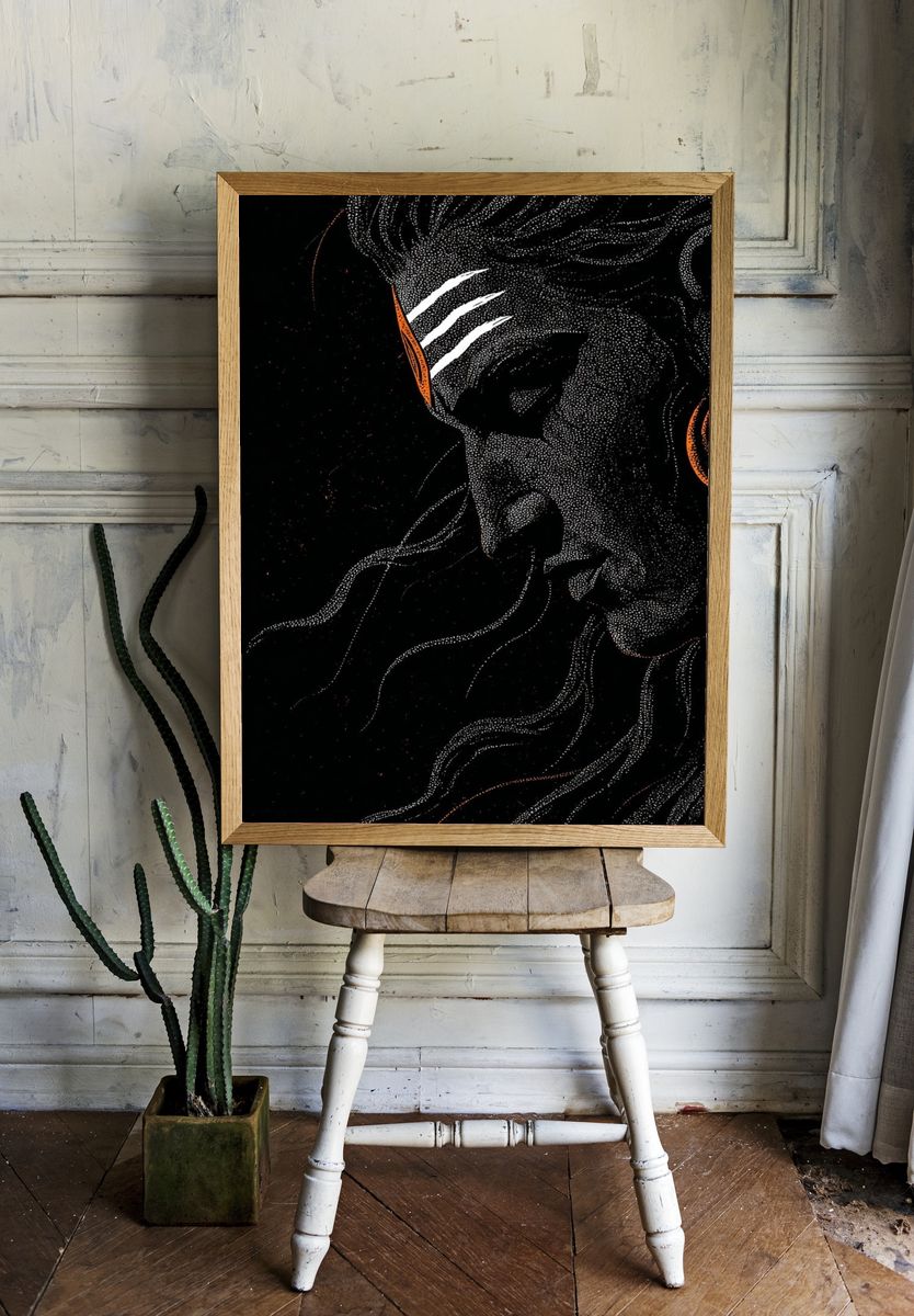 Abstract Horse Dots Poster. room preview