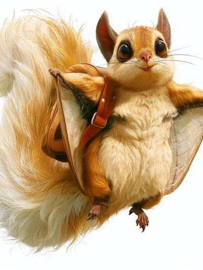 Flying Squirrel Illustration Poster.