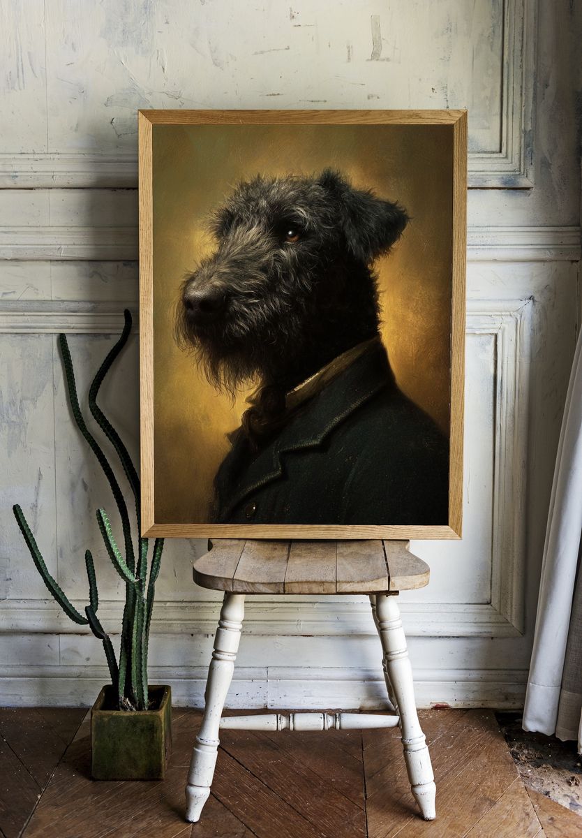 Scottish Terrier Portrait Print. room preview