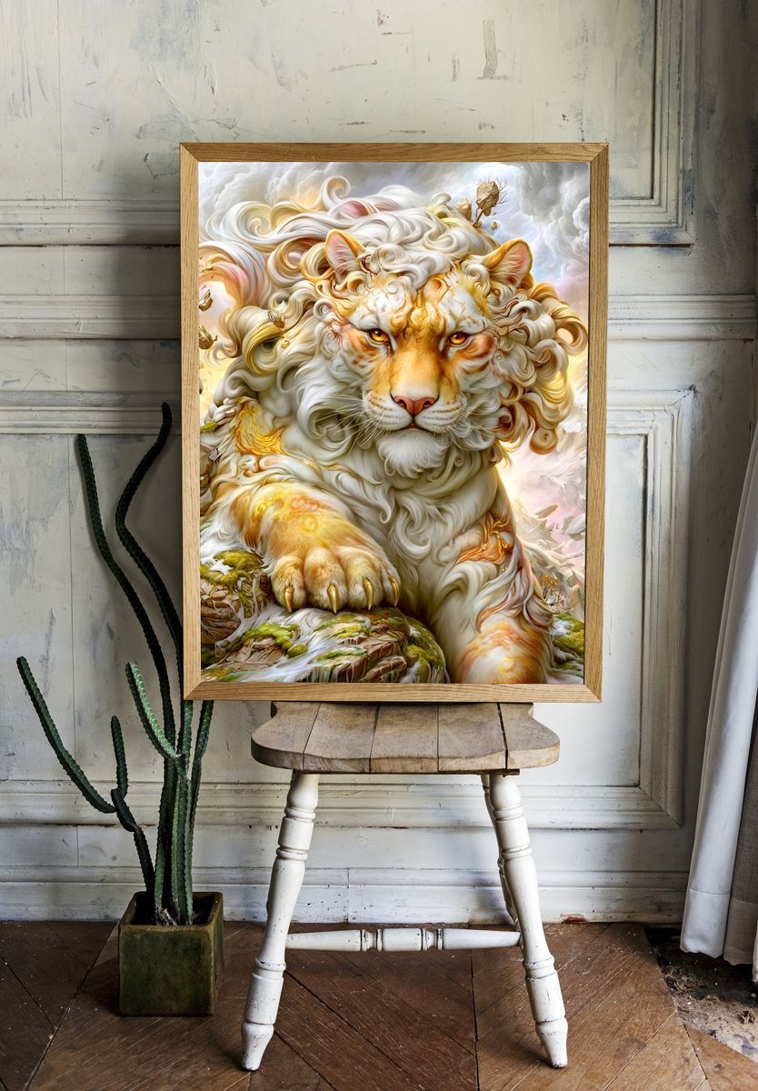 Celestial Lion Fantasy Poster. room preview