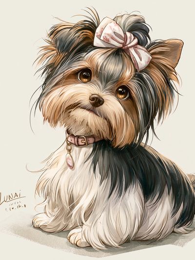 Yorkshire Terrier Portrait Print.