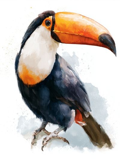 Toucan Watercolor Poster.