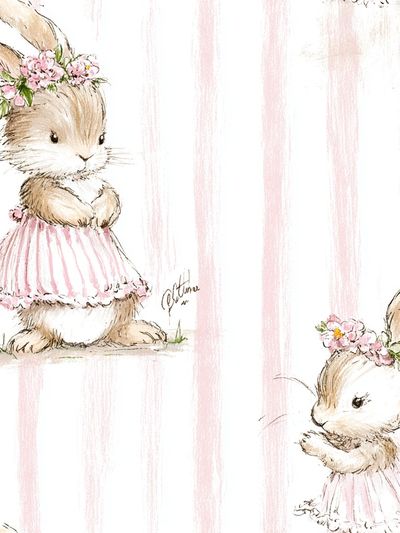 Bunny Ballet Illustration Poster.