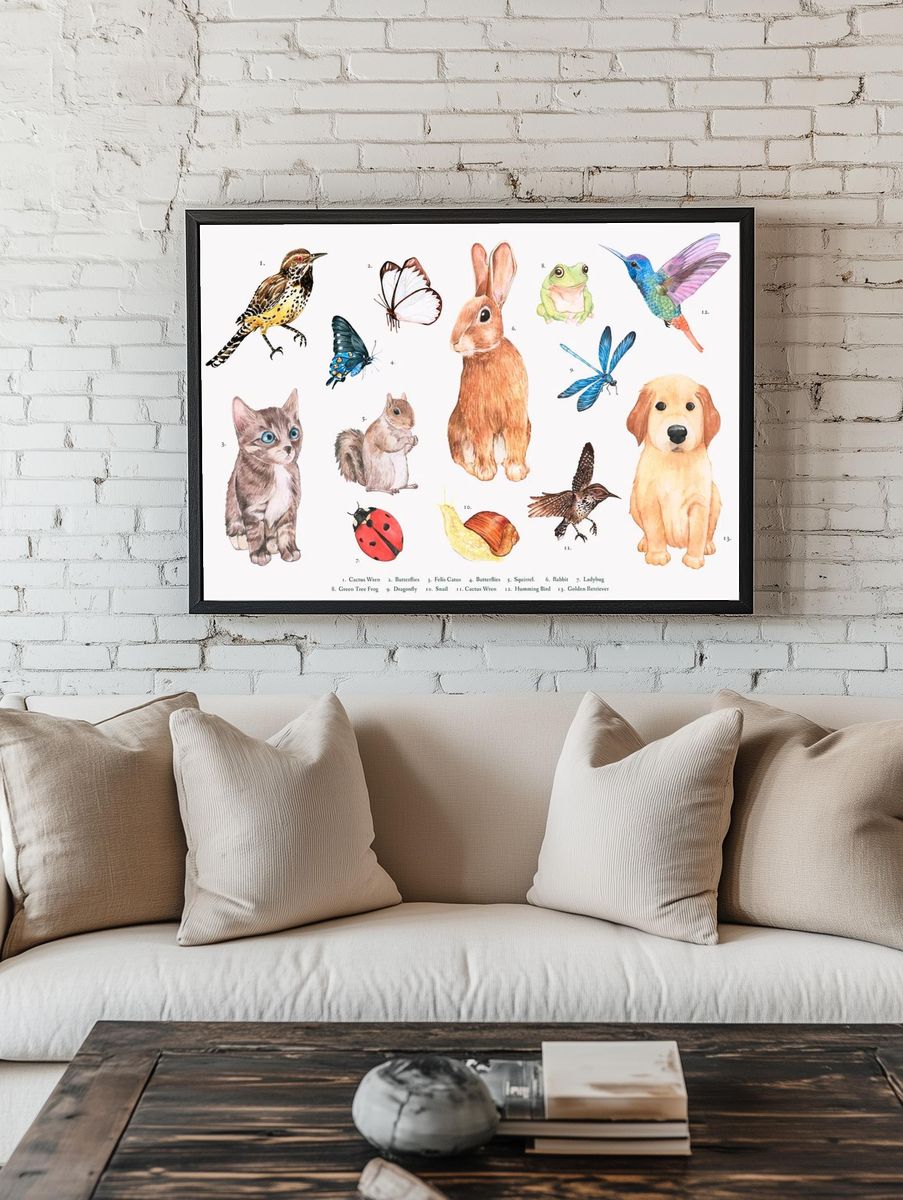 Hand drawn animal set. room preview