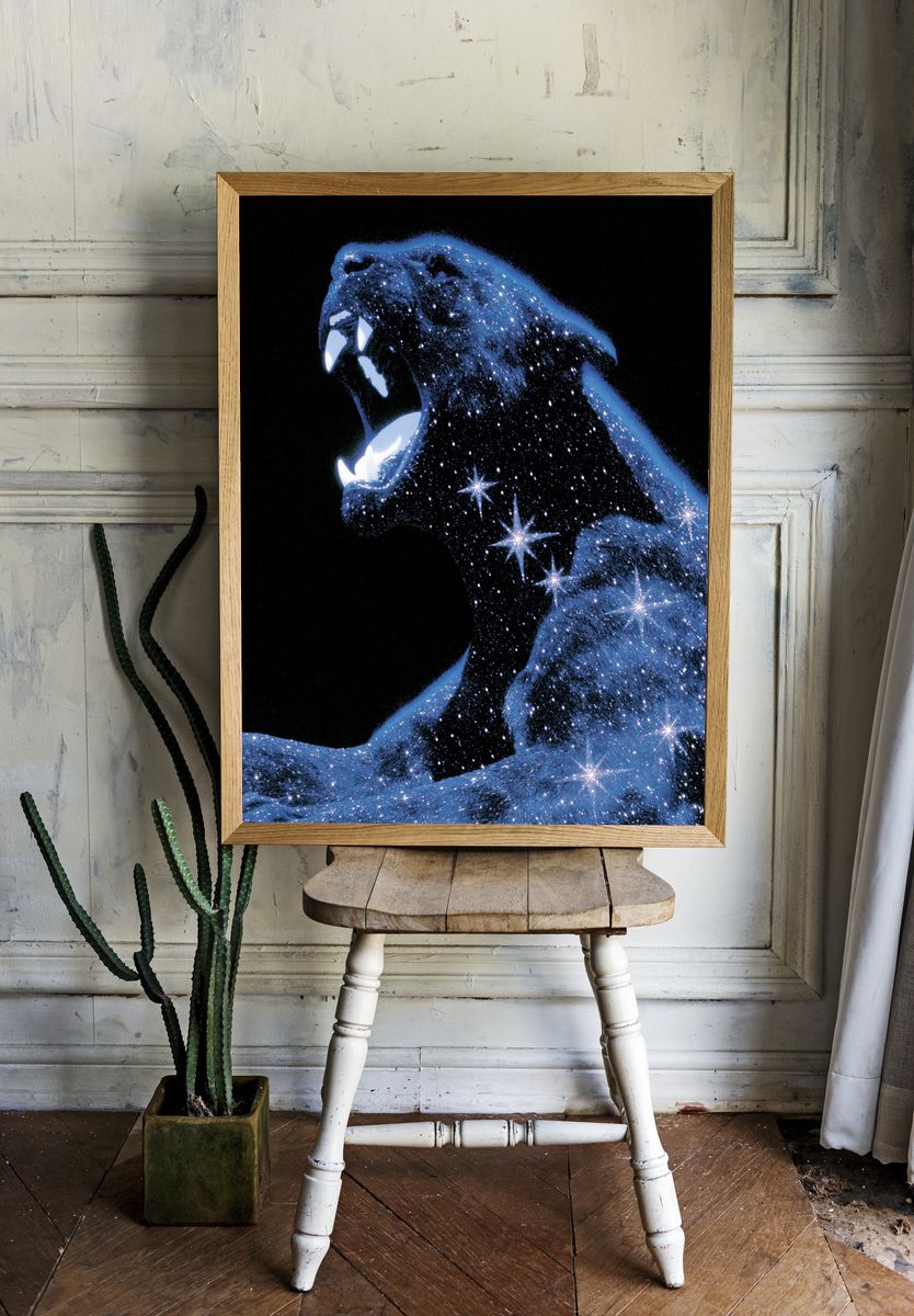 Cosmic Bear Illustration Poster. room preview