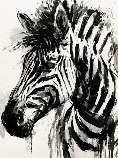 Zebra Ink Portrait Poster.