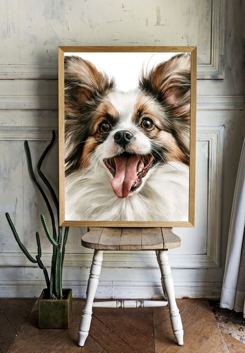 Papillon Dog Watercolor Poster. room preview