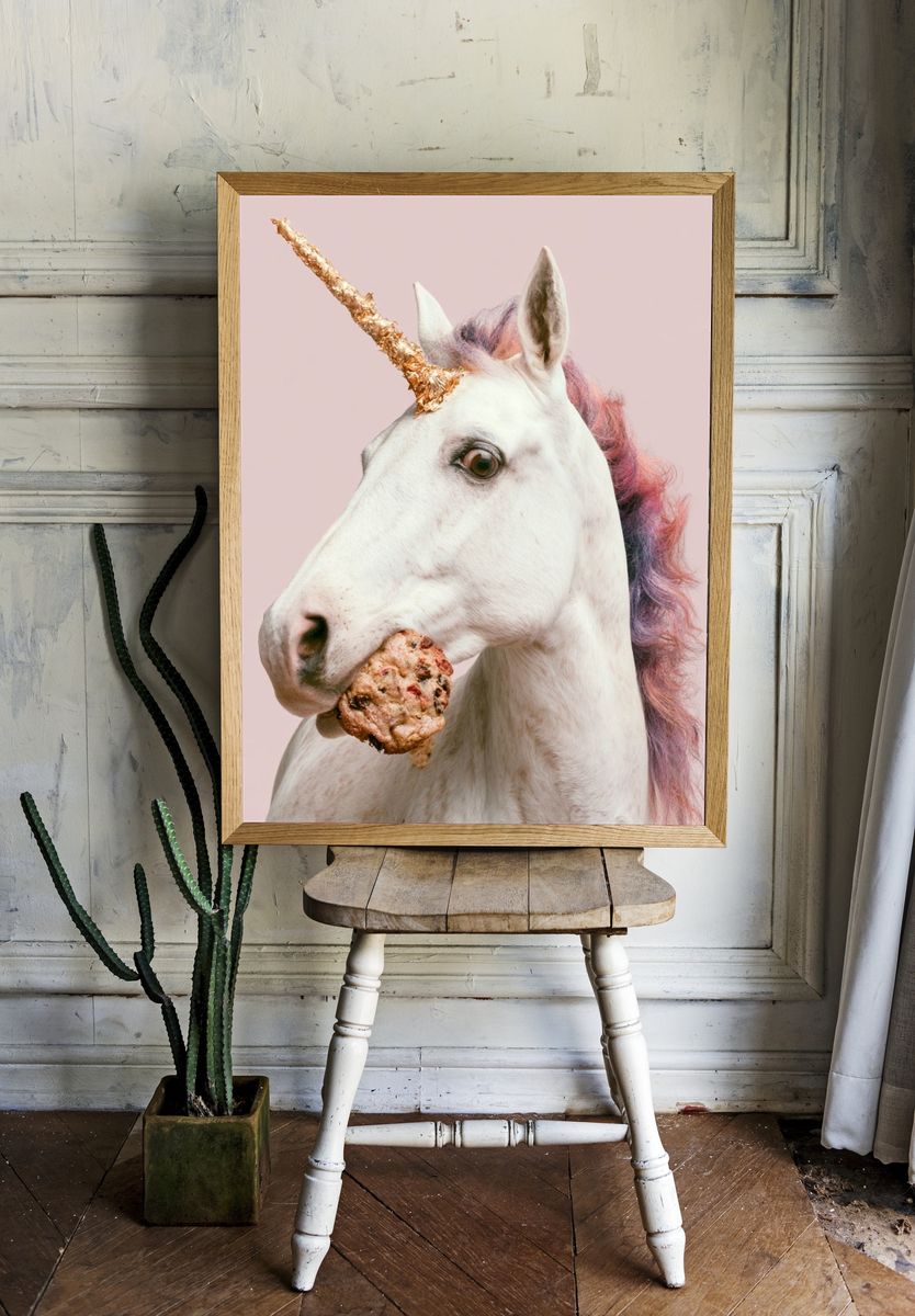 Unicorn Cookie Portrait Poster. room preview
