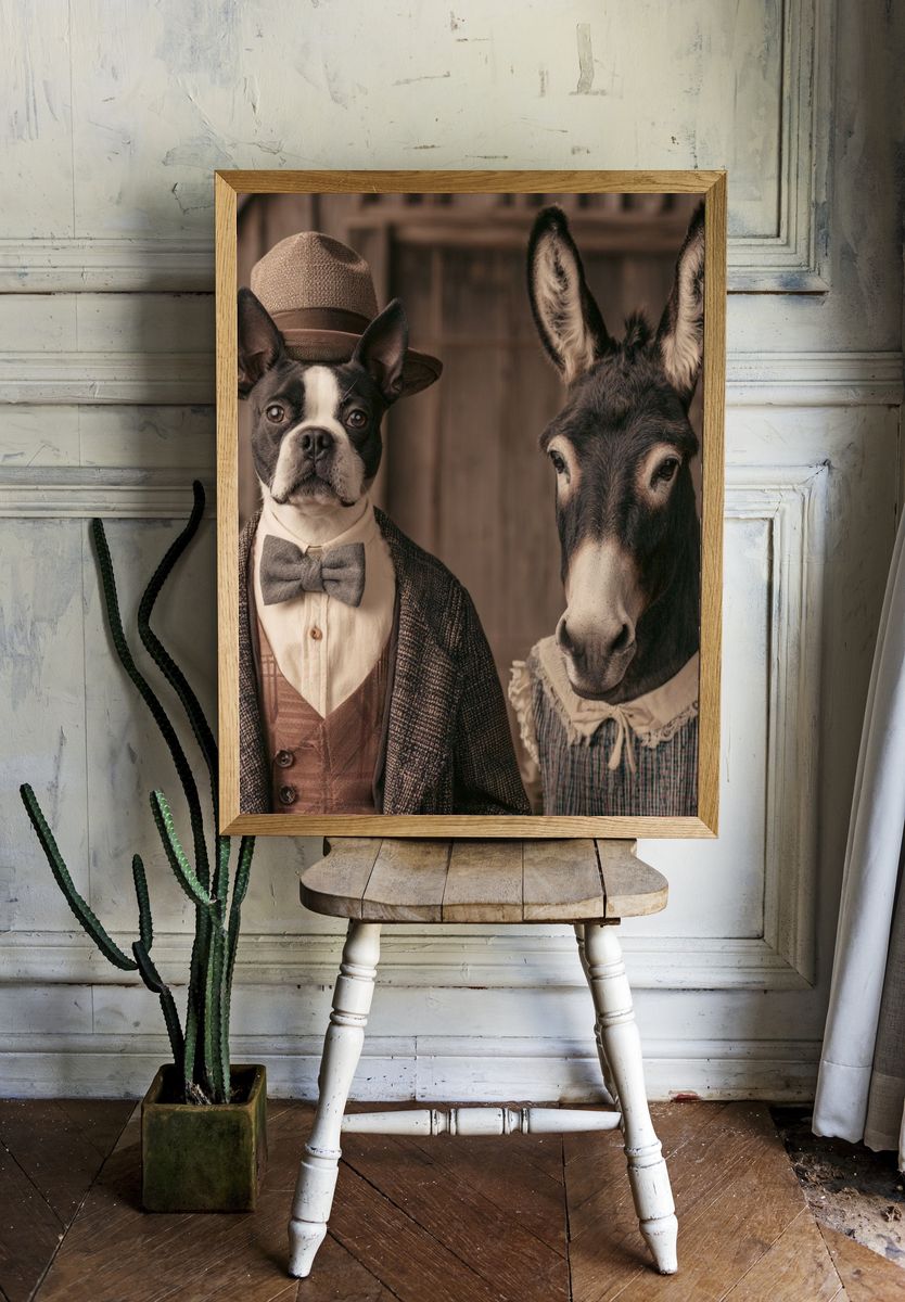 Victorian Animal Portrait Poster. room preview