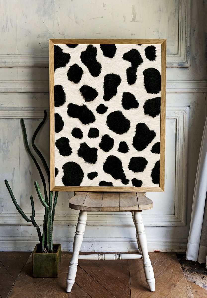 Cow Print Texture Poster. room preview