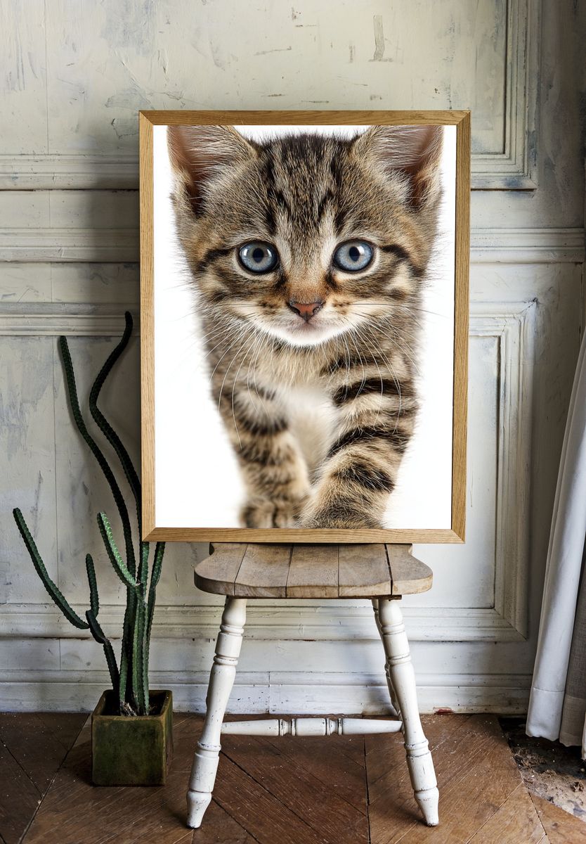Tabby Kitten Portrait Poster. room preview