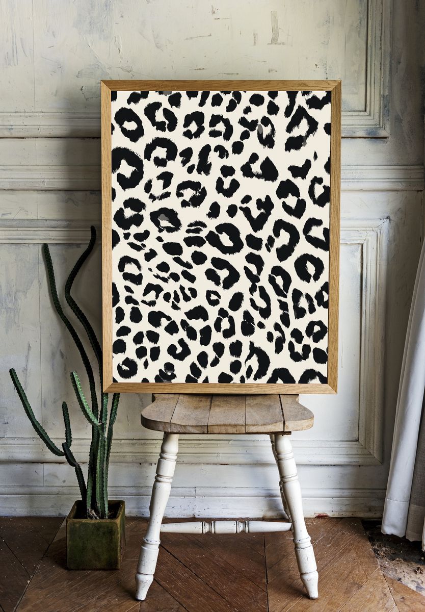 Black Leopard Print Poster. room preview