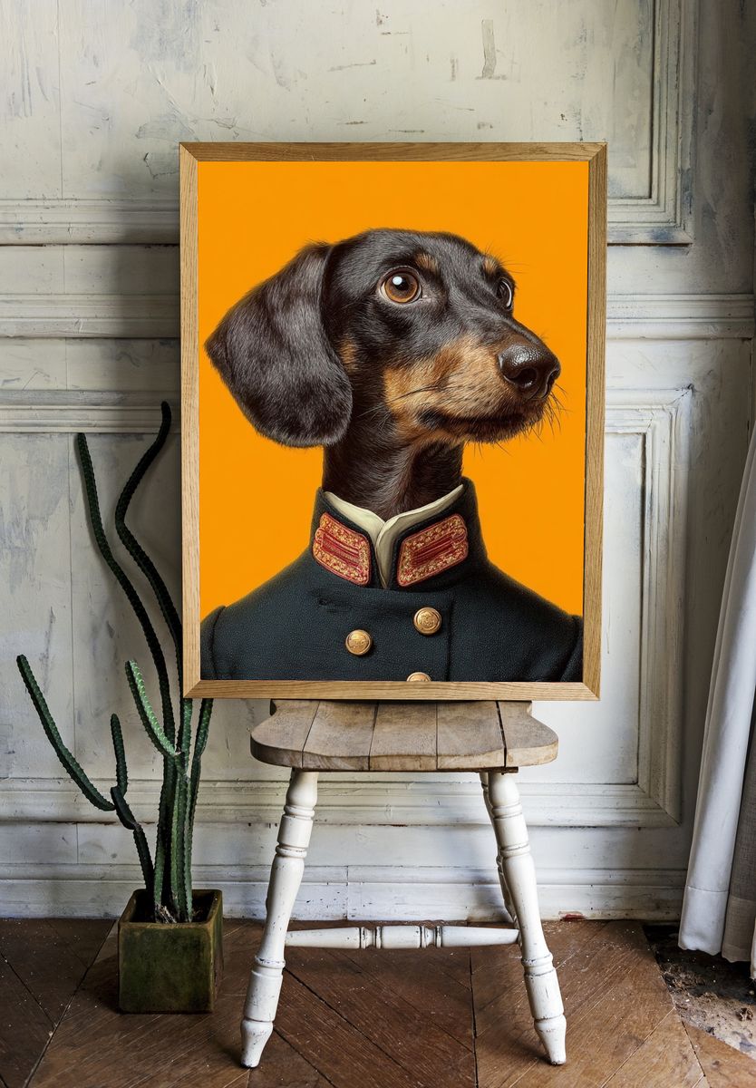 Dachshund Portrait Illustration Poster. room preview