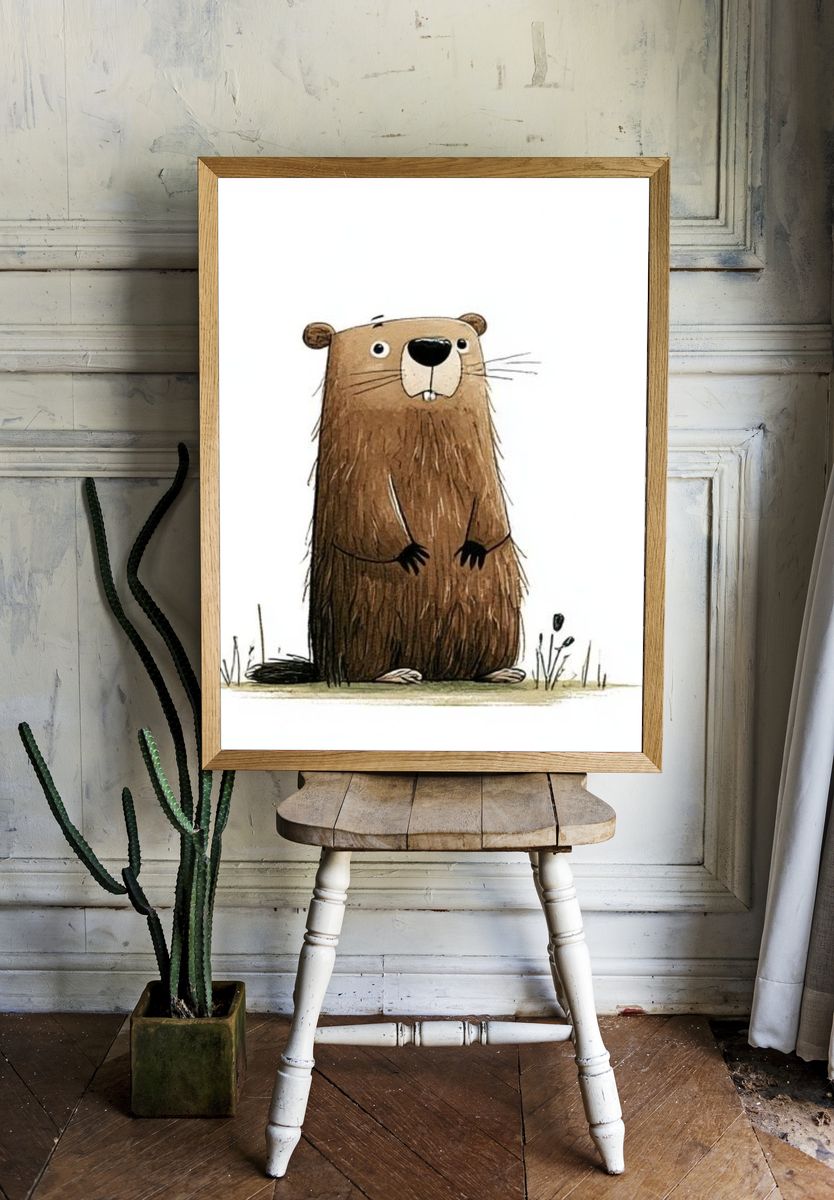 Cute Bear Illustration Poster. room preview